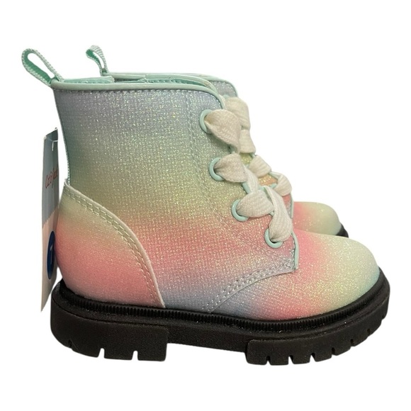 058 Cat & Jack Glittery Rainbow Boots - Picture 2 of 6